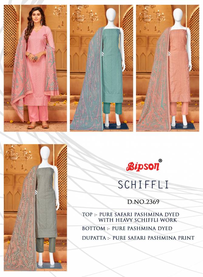 Bipson Schiffli 2369 Pashmina Dress Material Catalog
